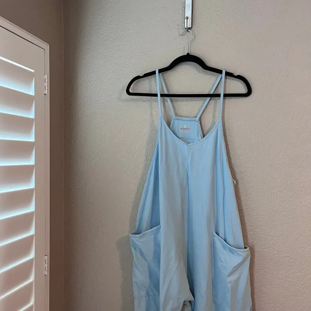 Free People Movement Hot Shot Onesie Women’s Jumpsuit Size Small Hawaiian Blue